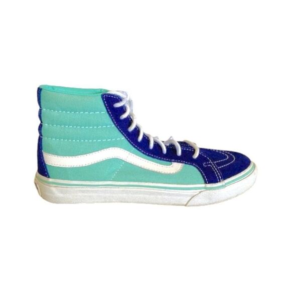 Vans Sk8 Hi Top Navy Aqua Skateboard‎ Shoe Womens Size 7 - Picture 1 of 14